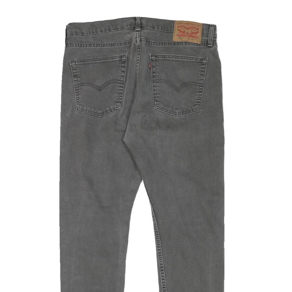 LEVI'S Mens Slim Grey Denim Cotton Blend Jeans W32 L28 Zip Closure