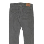 LEVI'S Mens Slim Grey Denim Cotton Blend Jeans W32 L28 Zip Closure