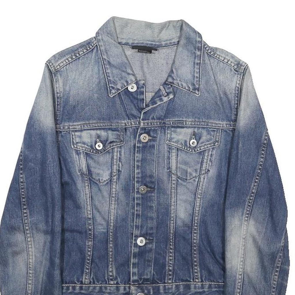 DIESEL Womens Blue Denim Jacket S Cotton Button Plain Casual Lightweight Jean
