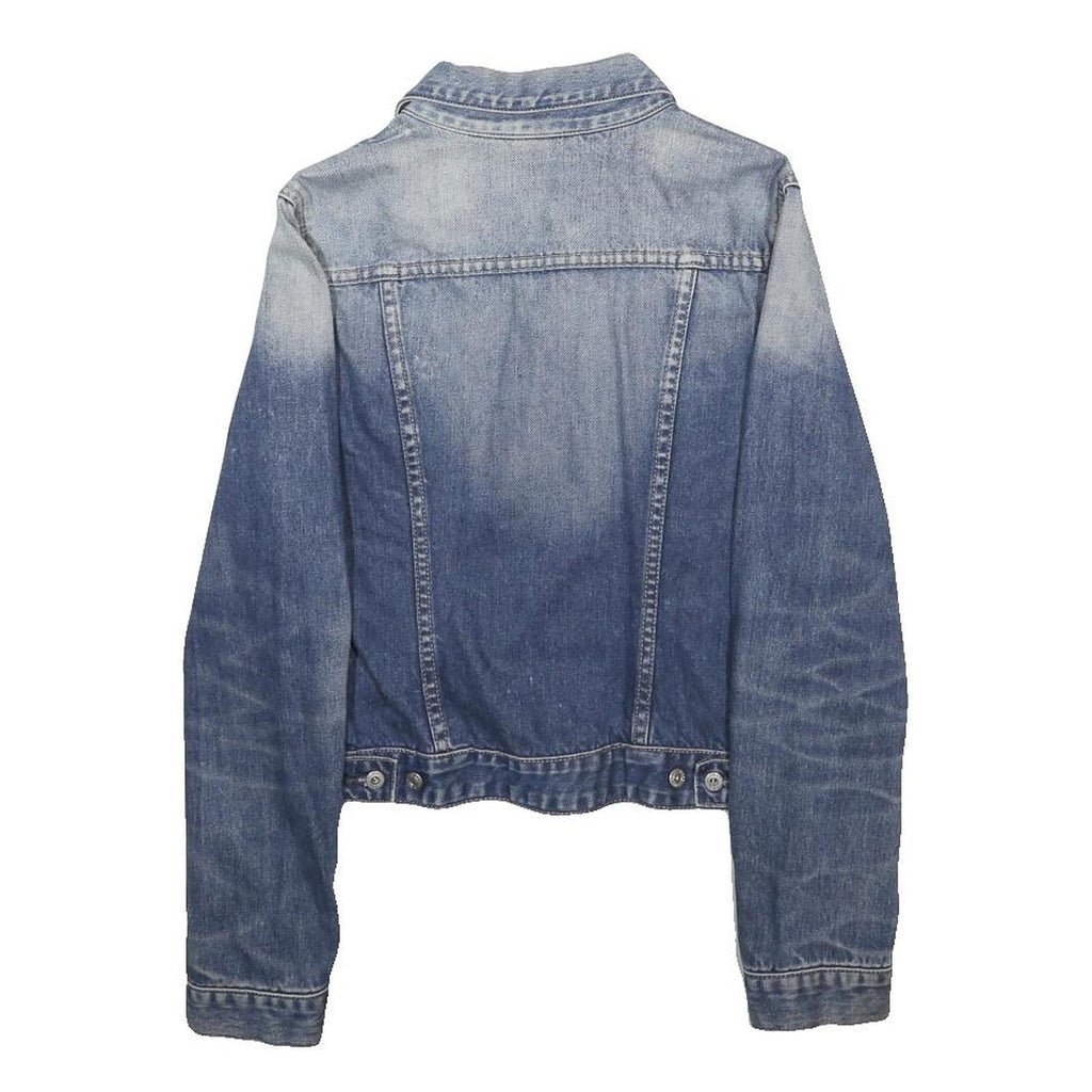 DIESEL Womens Blue Denim Jacket S Cotton Button Plain Casual Lightweight Jean