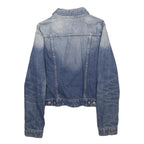 DIESEL Womens Blue Denim Jacket S Cotton Button Plain Casual Lightweight Jean