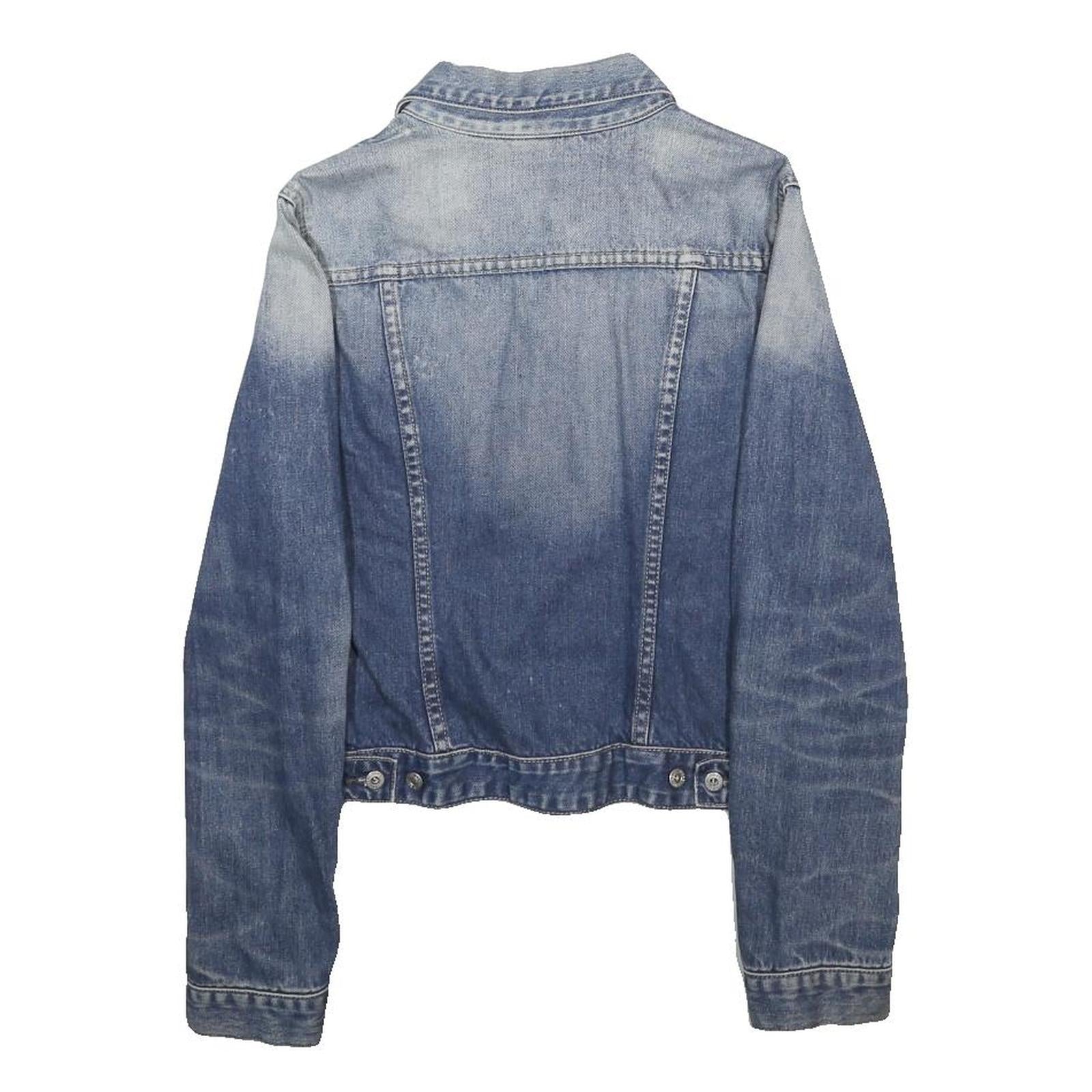 DIESEL Womens Blue Denim Jacket S Cotton Button Plain Casual Lightweight Jean