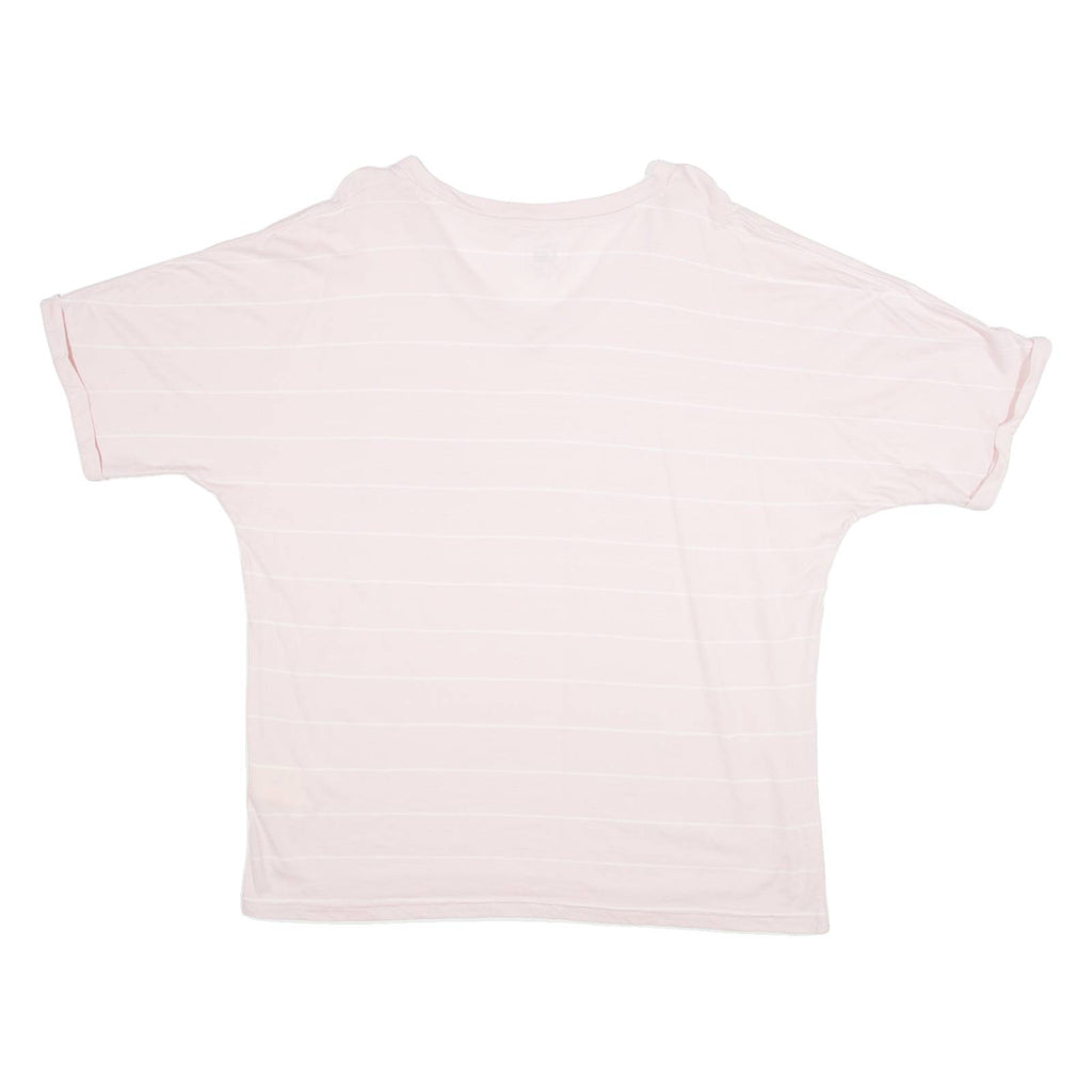LEE Womens T-Shirt Pink V-Neck XL
