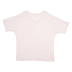 LEE Womens T-Shirt Pink V-Neck XL