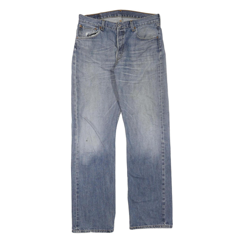 LEVI'S 501 Mens Jeans Blue Regular Straight Denim Medium W34 L34 Classic Button