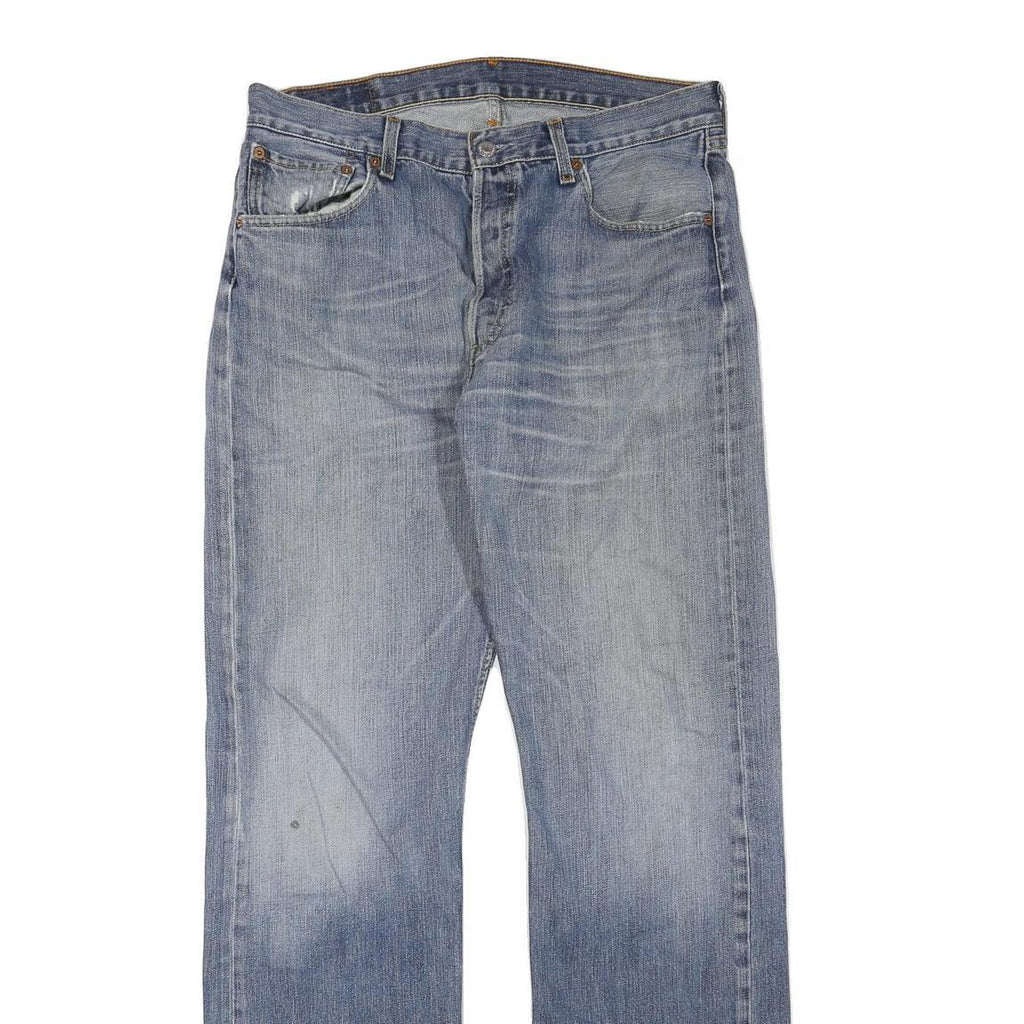 LEVI'S 501 Mens Jeans Blue Regular Straight Denim Medium W34 L34 Classic Button