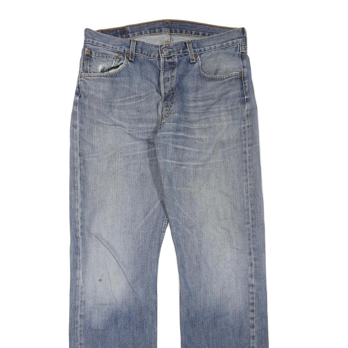 LEVI'S 501 Mens Jeans Blue Regular Straight Denim Medium W34 L34 Classic Button