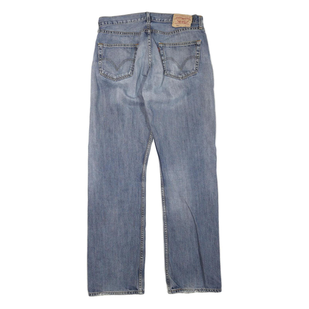 LEVI'S 501 Mens Jeans Blue Regular Straight Denim Medium W34 L34 Classic Button