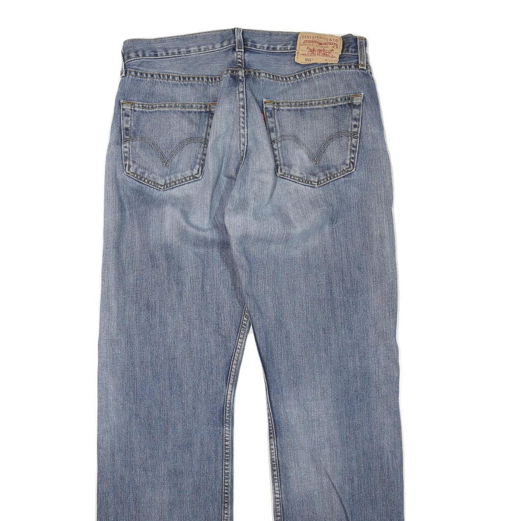 LEVI'S 501 Mens Jeans Blue Regular Straight Denim Medium W34 L34 Classic Button