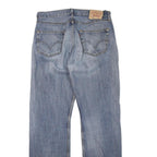 LEVI'S 501 Mens Jeans Blue Regular Straight Denim Medium W34 L34 Classic Button