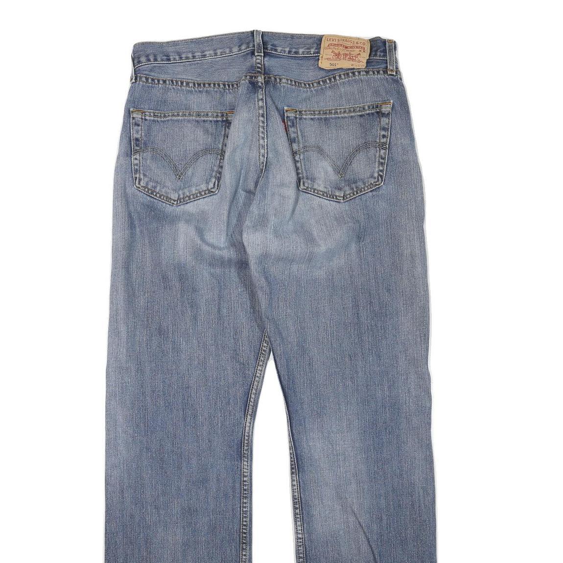 LEVI'S 501 Mens Jeans Blue Regular Straight Denim Medium W34 L34 Classic Button