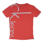 CALVIN KLEIN JEANS Mens Red Crew Neck Short Sleeve Graphic T-Shirt XS