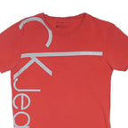 CALVIN KLEIN JEANS Mens Red Crew Neck Short Sleeve Graphic T-Shirt XS