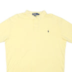 POLO RALPH LAUREN Mens Yellow Short Sleeve Plain L Cotton Blend Polo Shirt