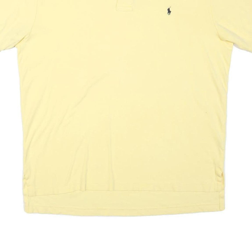 POLO RALPH LAUREN Mens Yellow Short Sleeve Plain L Cotton Blend Polo Shirt