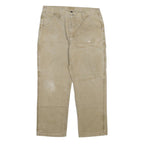 DICKIES Mens Beige Regular Fit Straight Denim W36 L30 Zip Cotton Blend Workwear