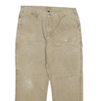 DICKIES Mens Beige Regular Fit Straight Denim W36 L30 Zip Cotton Blend Workwear