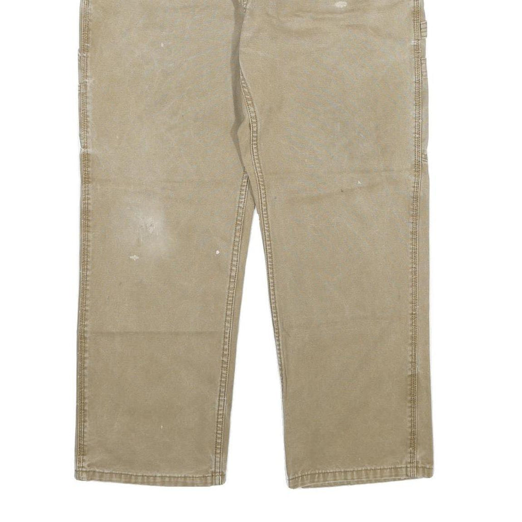 DICKIES Mens Beige Regular Fit Straight Denim W36 L30 Zip Cotton Blend Workwear