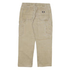 DICKIES Mens Beige Regular Fit Straight Denim W36 L30 Zip Cotton Blend Workwear