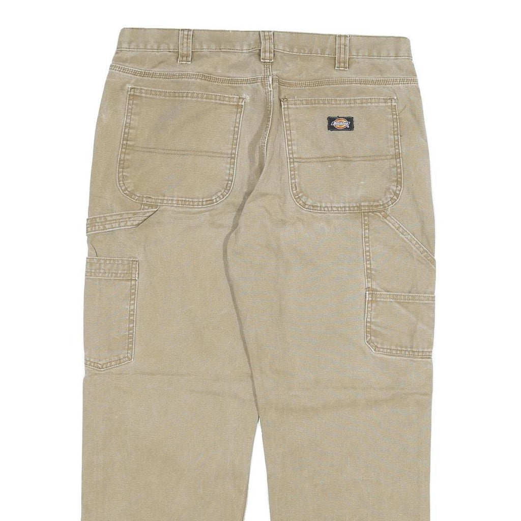 DICKIES Mens Beige Regular Fit Straight Denim W36 L30 Zip Cotton Blend Workwear