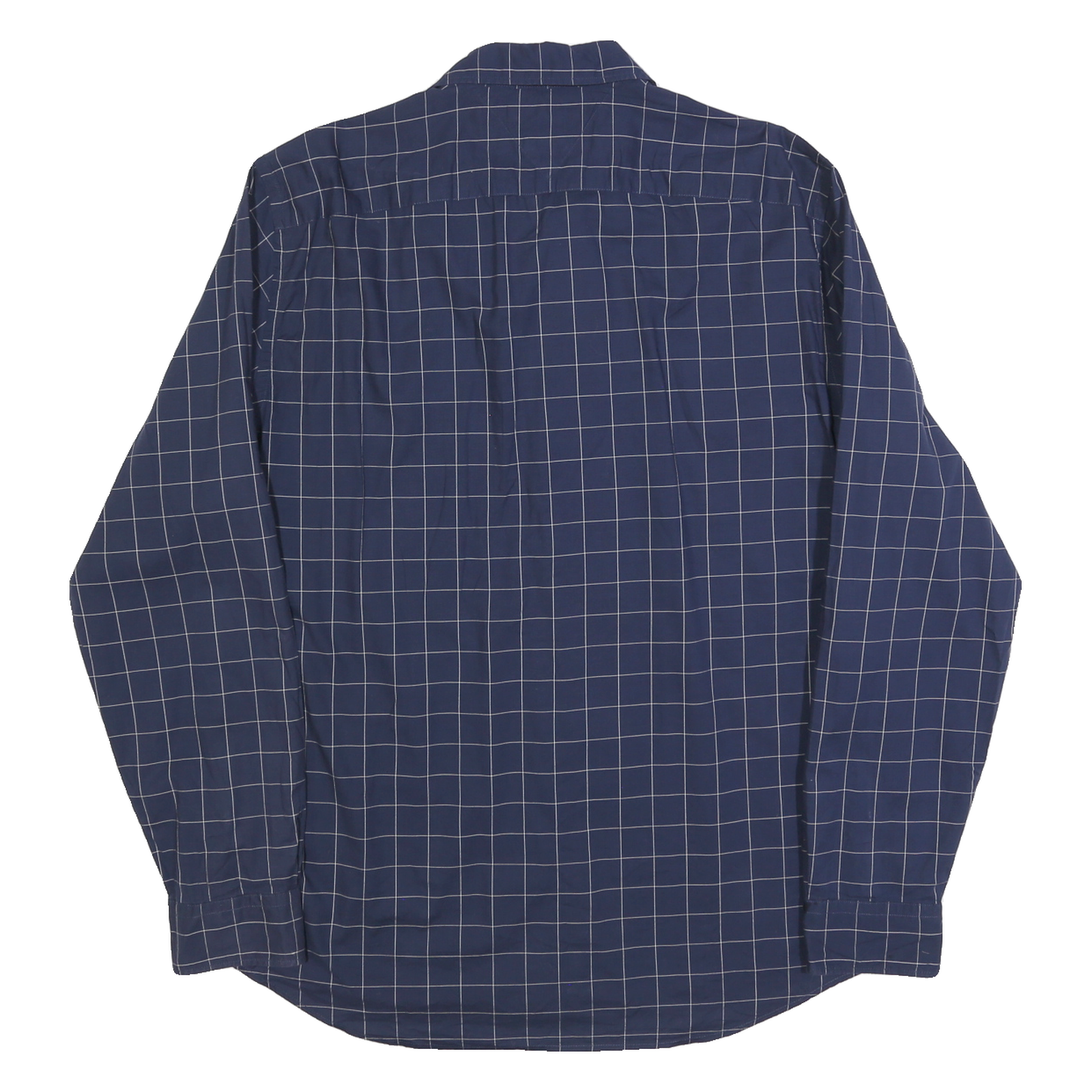 TOMMY HILFIGER Mens Blue Checked Cotton Blend Shirt XL Classic Fit Button-Up