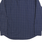 TOMMY HILFIGER Mens Blue Checked Cotton Blend Shirt XL Classic Fit Button-Up