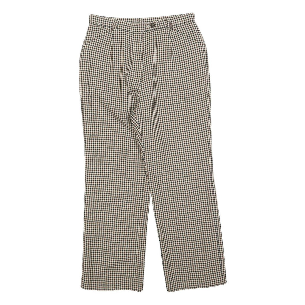 Womens Check Regular Fit Straight Leg Trousers W26 L24 Smart Casual Workwear