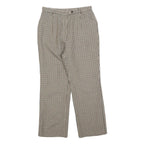 Womens Check Regular Fit Straight Leg Trousers W26 L24 Smart Casual Workwear