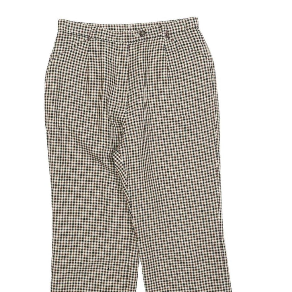 Womens Check Regular Fit Straight Leg Trousers W26 L24 Smart Casual Workwear