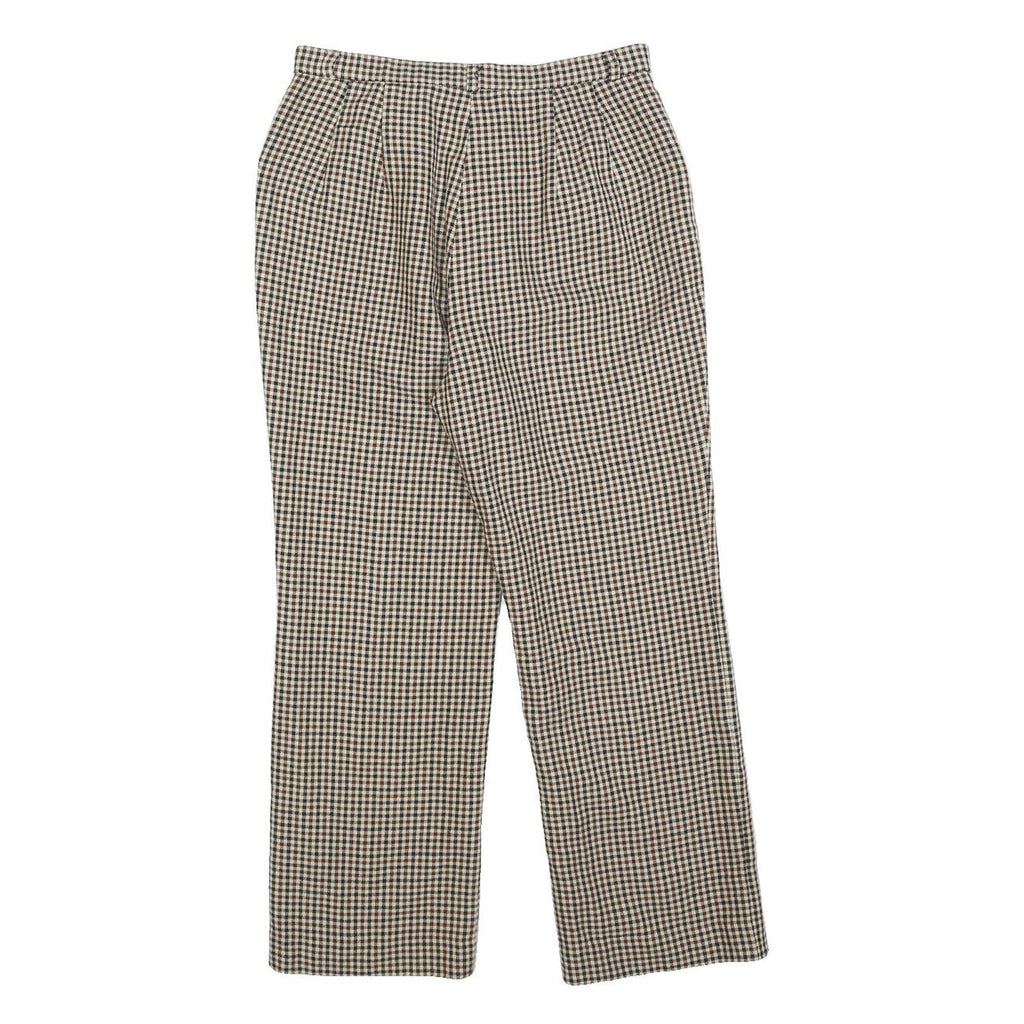Womens Check Regular Fit Straight Leg Trousers W26 L24 Smart Casual Workwear