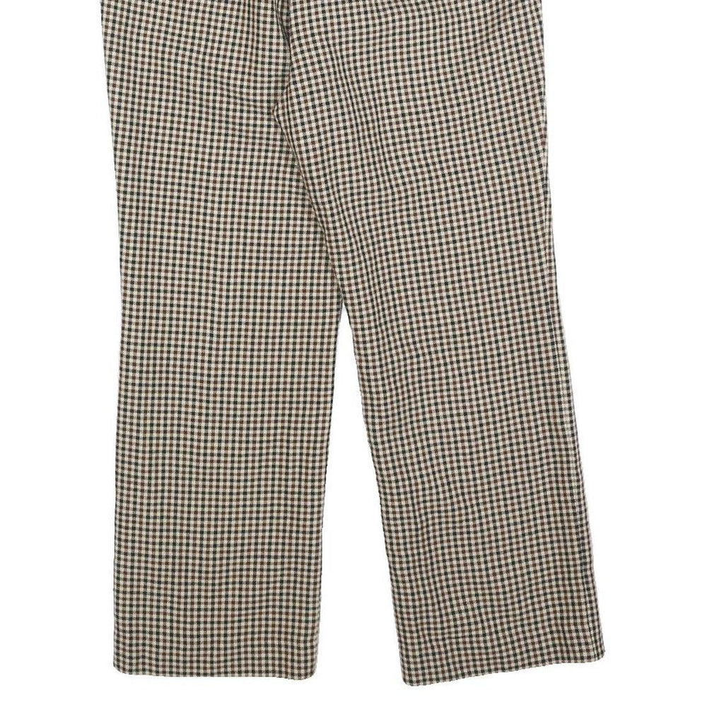 Womens Check Regular Fit Straight Leg Trousers W26 L24 Smart Casual Workwear