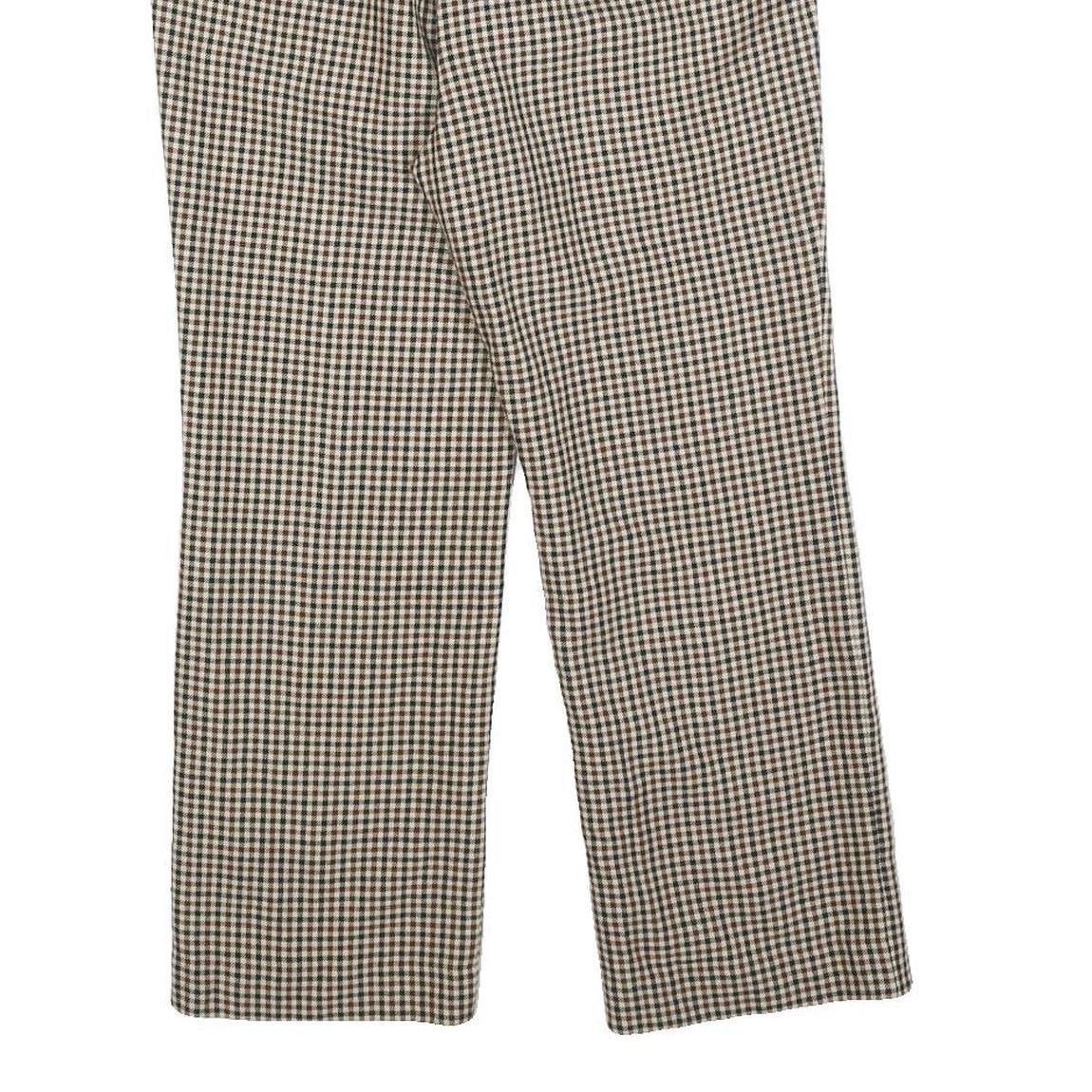 Womens Check Regular Fit Straight Leg Trousers W26 L24 Smart Casual Workwear