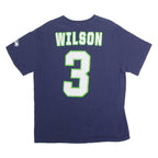 Seattle Seahawks #3 Wilson Mens T-Shirt Blue USA Crew Neck L