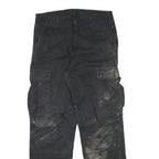 CARHARTT Mens Black Cotton Blend Relaxed Cargo Trousers W34 L32 Workwear