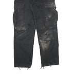 CARHARTT Mens Black Cotton Blend Relaxed Cargo Trousers W34 L32 Workwear