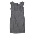 CALVIN KLEIN Womens Grey Fit & Flare Cotton Blend Dress M Elegant Workwear