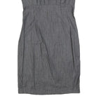 CALVIN KLEIN Womens Grey Fit & Flare Cotton Blend Dress M Elegant Workwear