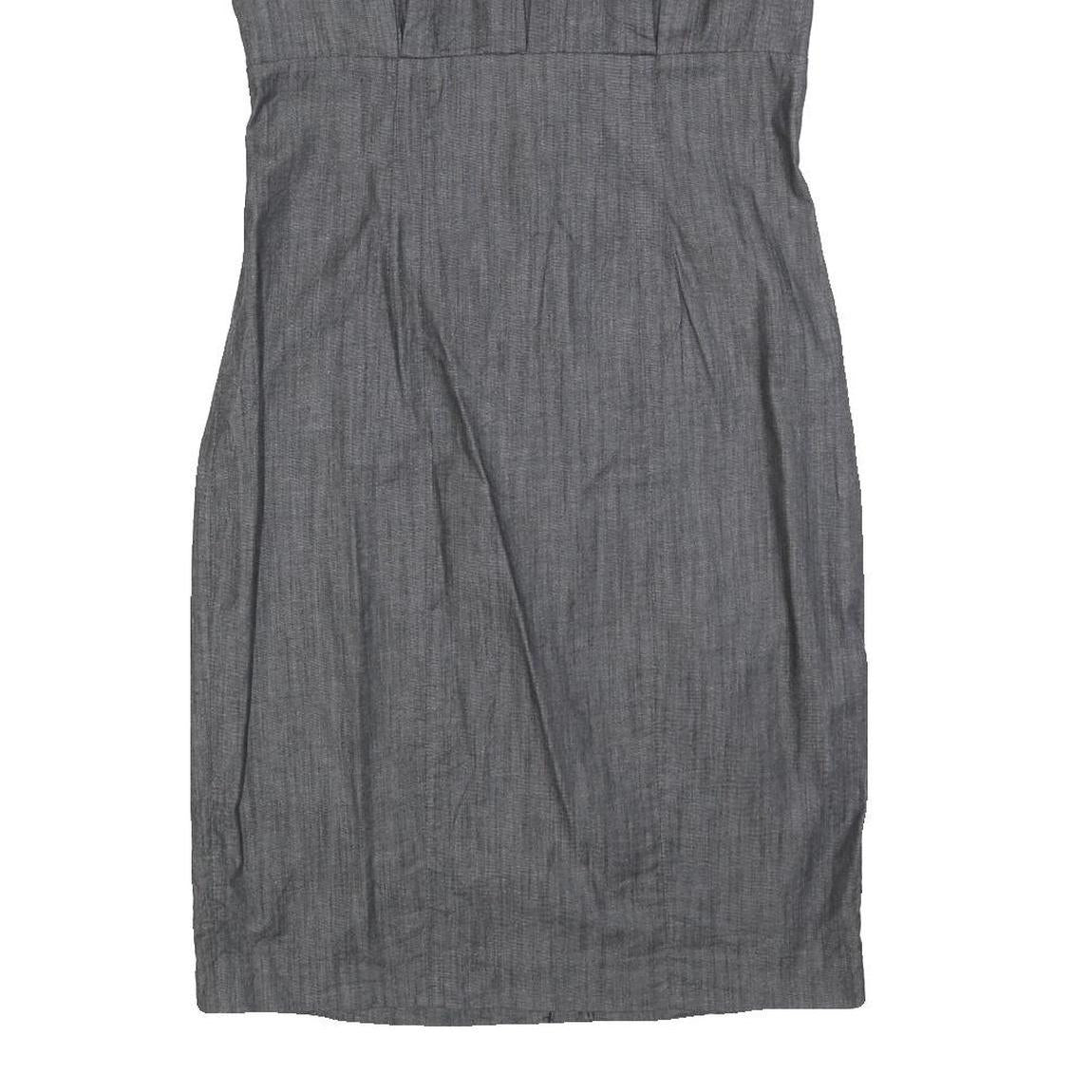 CALVIN KLEIN Womens Grey Fit & Flare Cotton Blend Dress M Elegant Workwear