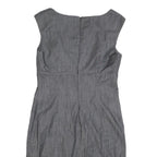 CALVIN KLEIN Womens Grey Fit & Flare Cotton Blend Dress M Elegant Workwear