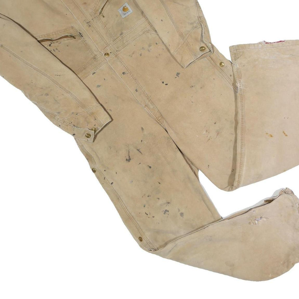 CARHARTT Mens Beige Cotton Blend Dungarees Regular Fit L W40 L30 Workwear
