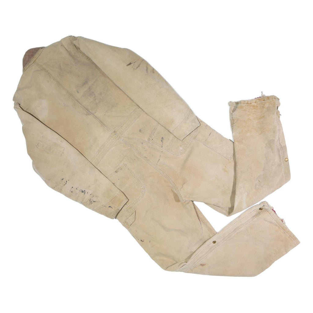 CARHARTT Mens Beige Cotton Blend Dungarees Regular Fit L W40 L30 Workwear