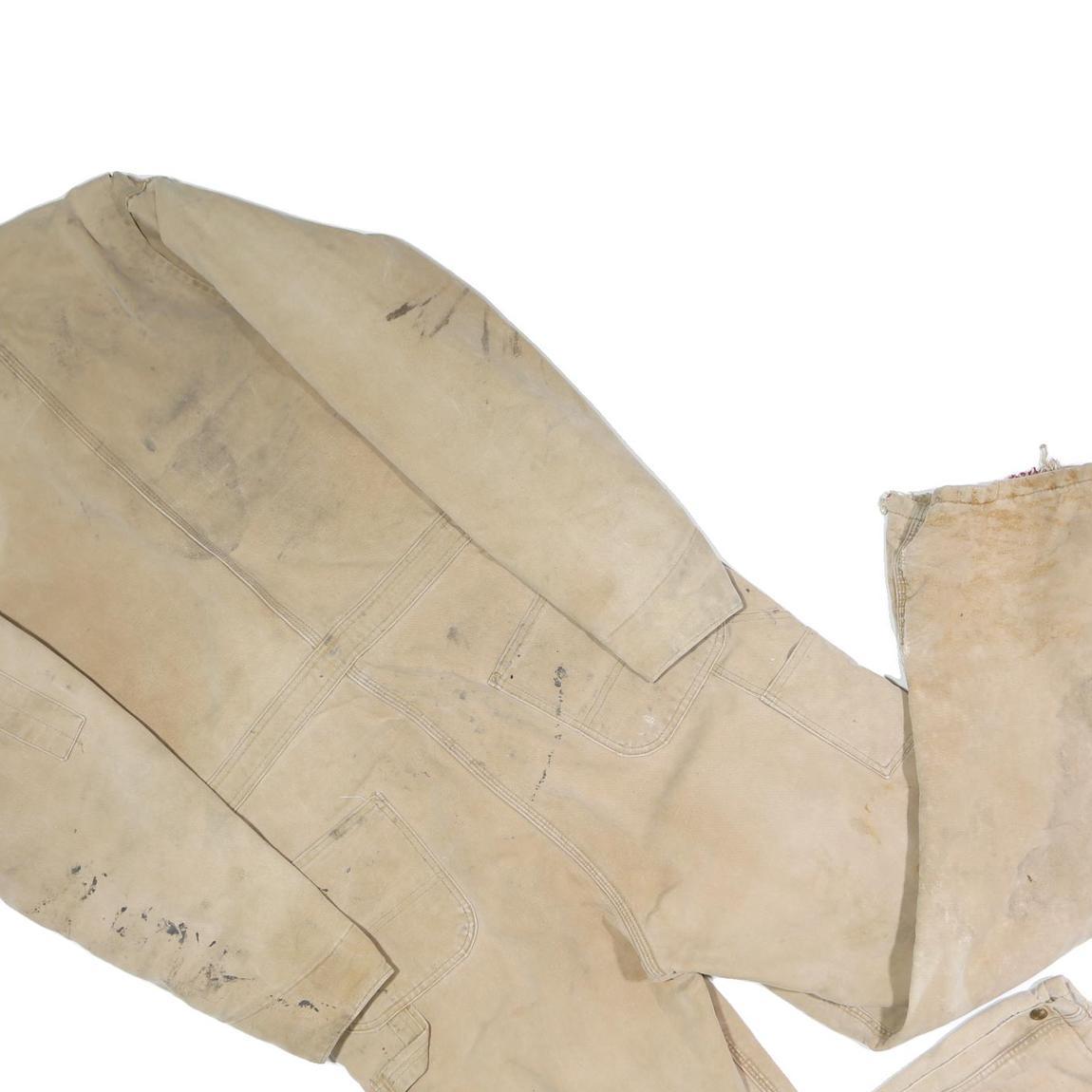 CARHARTT Mens Beige Cotton Blend Dungarees Regular Fit L W40 L30 Workwear