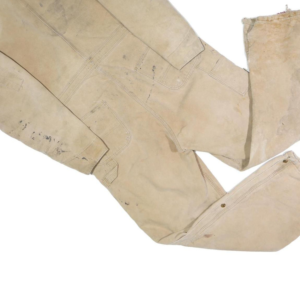 CARHARTT Mens Beige Cotton Blend Dungarees Regular Fit L W40 L30 Workwear
