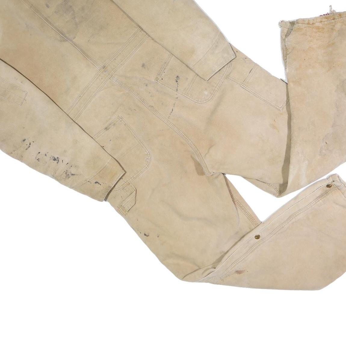 CARHARTT Mens Beige Cotton Blend Dungarees Regular Fit L W40 L30 Workwear