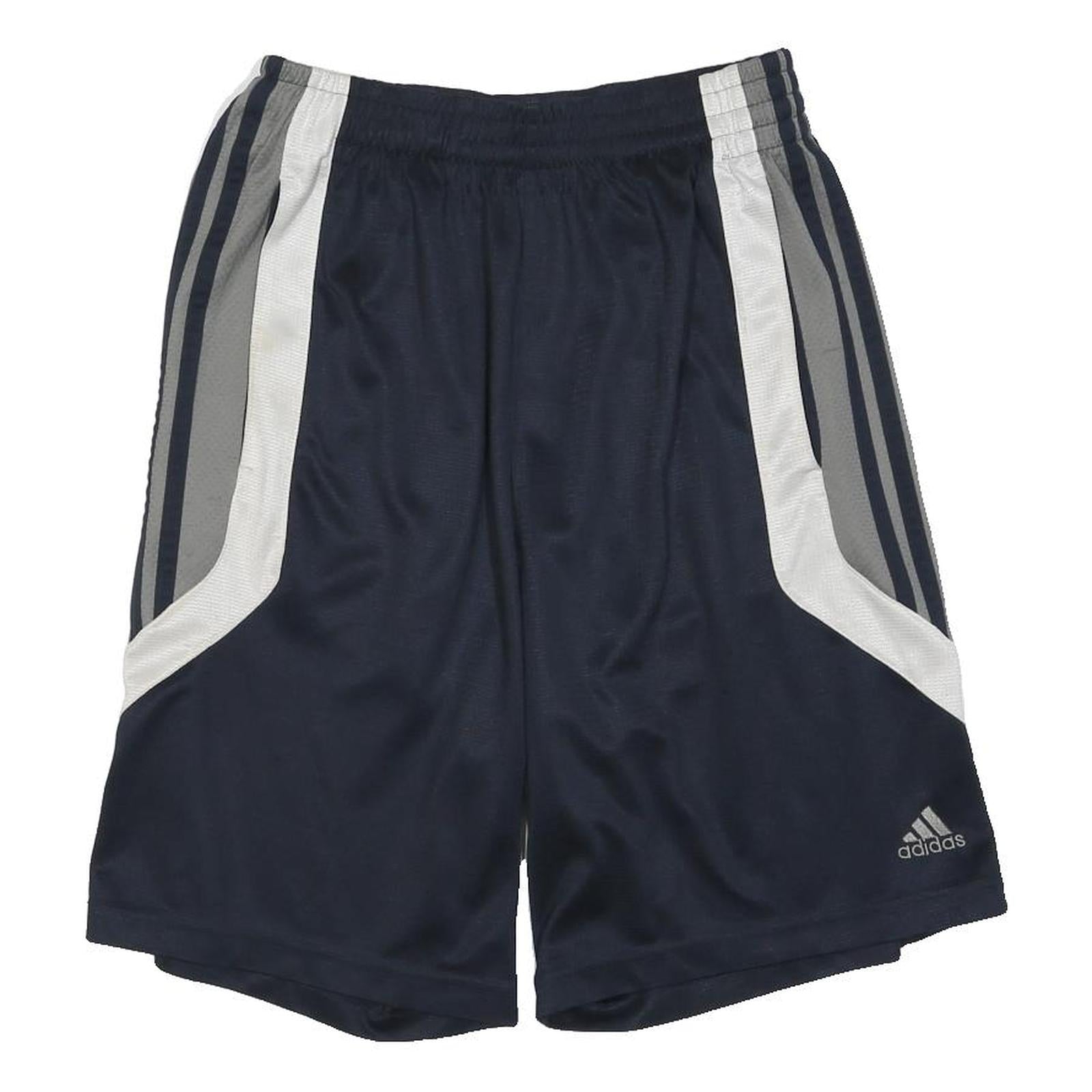 ADIDAS Mens Navy Blue Grey Sports Casual Polyester Blend Shorts S W26