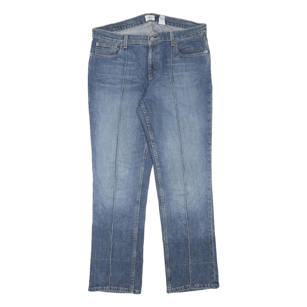 CALVIN KLEIN JEANS Womens Regular Fit Blue Denim Straight Cotton Blend W33 L29