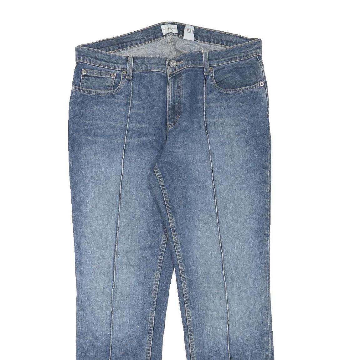 CALVIN KLEIN JEANS Womens Regular Fit Blue Denim Straight Cotton Blend W33 L29