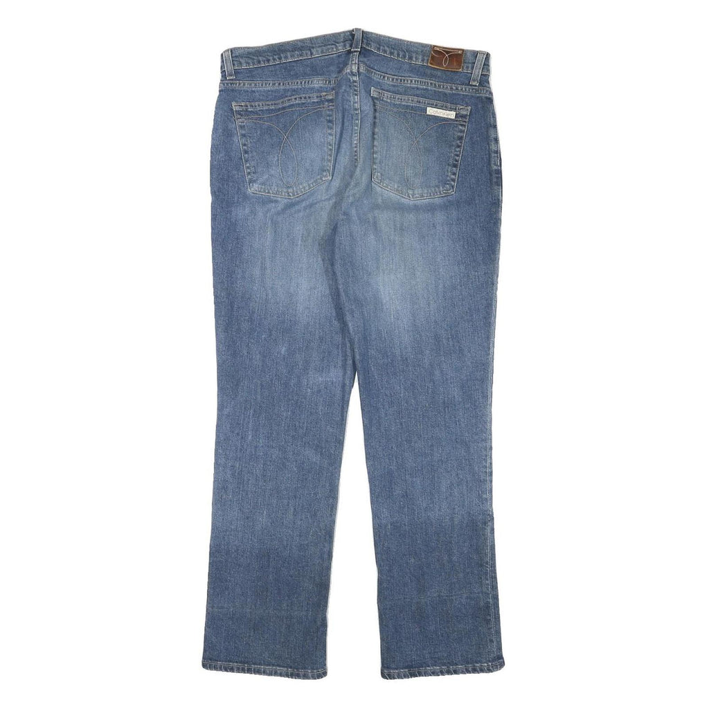 CALVIN KLEIN JEANS Womens Regular Fit Blue Denim Straight Cotton Blend W33 L29