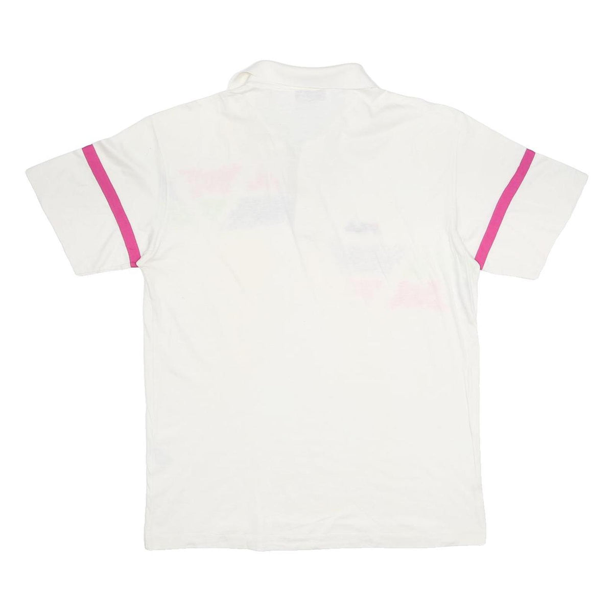 FILA Mens White & Pink Geometric Print Short Sleeve Polo Shirt L Cotton Casual