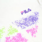 FILA Mens White & Pink Geometric Print Short Sleeve Polo Shirt L Cotton Casual